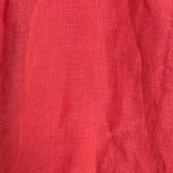 Sundance Coral Linen Short Sleeve Button Up Shirt Women's M - Picture 6 of 8
